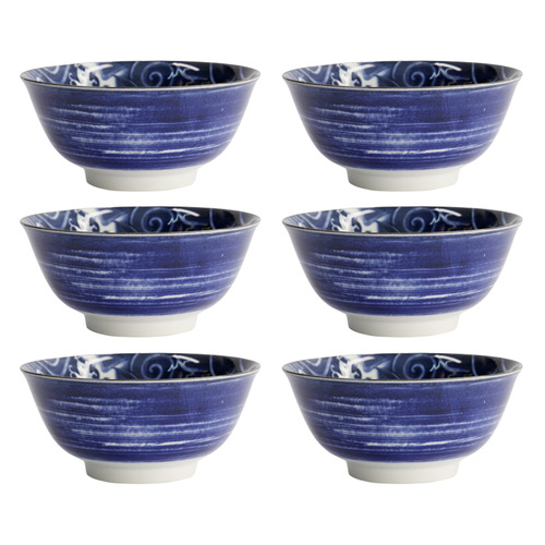 Japonism Blue Carp 14.7cm Porcelain Tayo Bowls