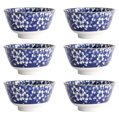 Tokyo Blue Sakura 12.8cm Porcelain Rice Bowls