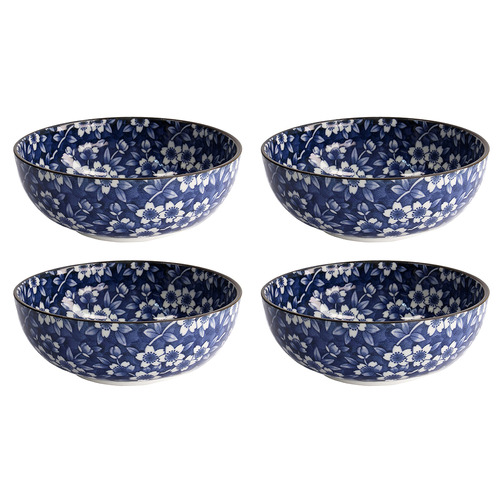 Tokyo Blue Sakura 20cm Porcelain Ramen Bowls