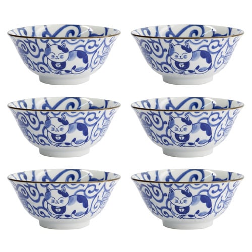 Kawaii Cat Neko Swirl Cat 14.9cm Tayo Bowls