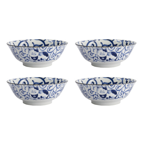 Kawaii Cat Neko Swirl Cat 19.7cm Ramen Bowls