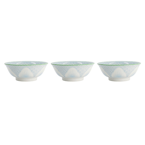 Lily Flower 20.5cm Porcelain Ramen Bowls