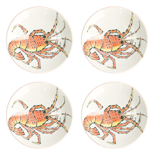 Seafood Lobster 21.7cm Porcelain Deep Plates