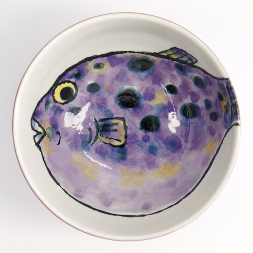 Seafood Blowfish Fugu 13.2cm Porcelain Rice Bowls
