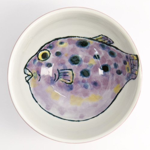 Seafood Blowfish Fugu 16cm Porcelain Bowl