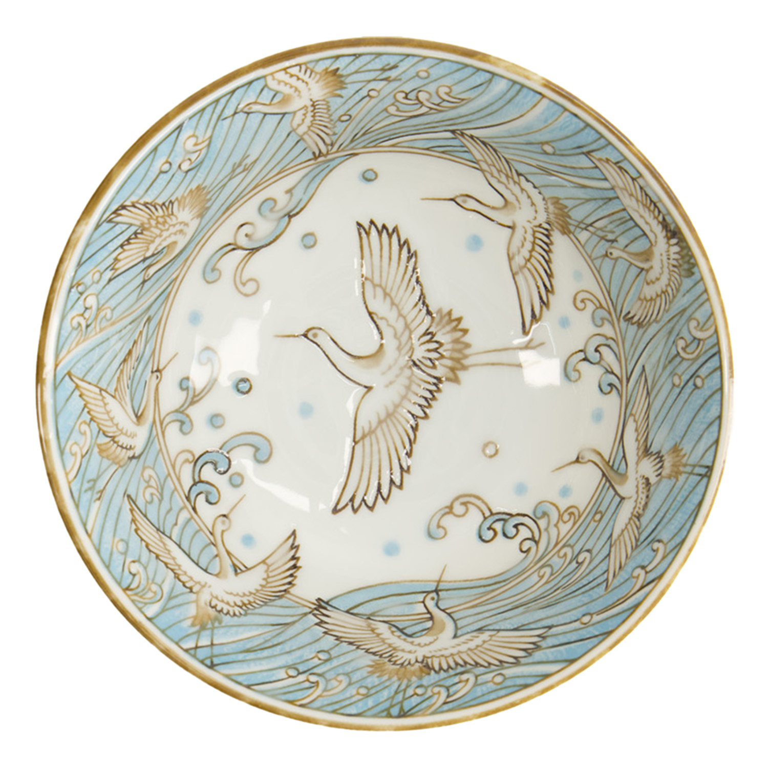 Light Blue Crane Porcelain Tayo Bowls
