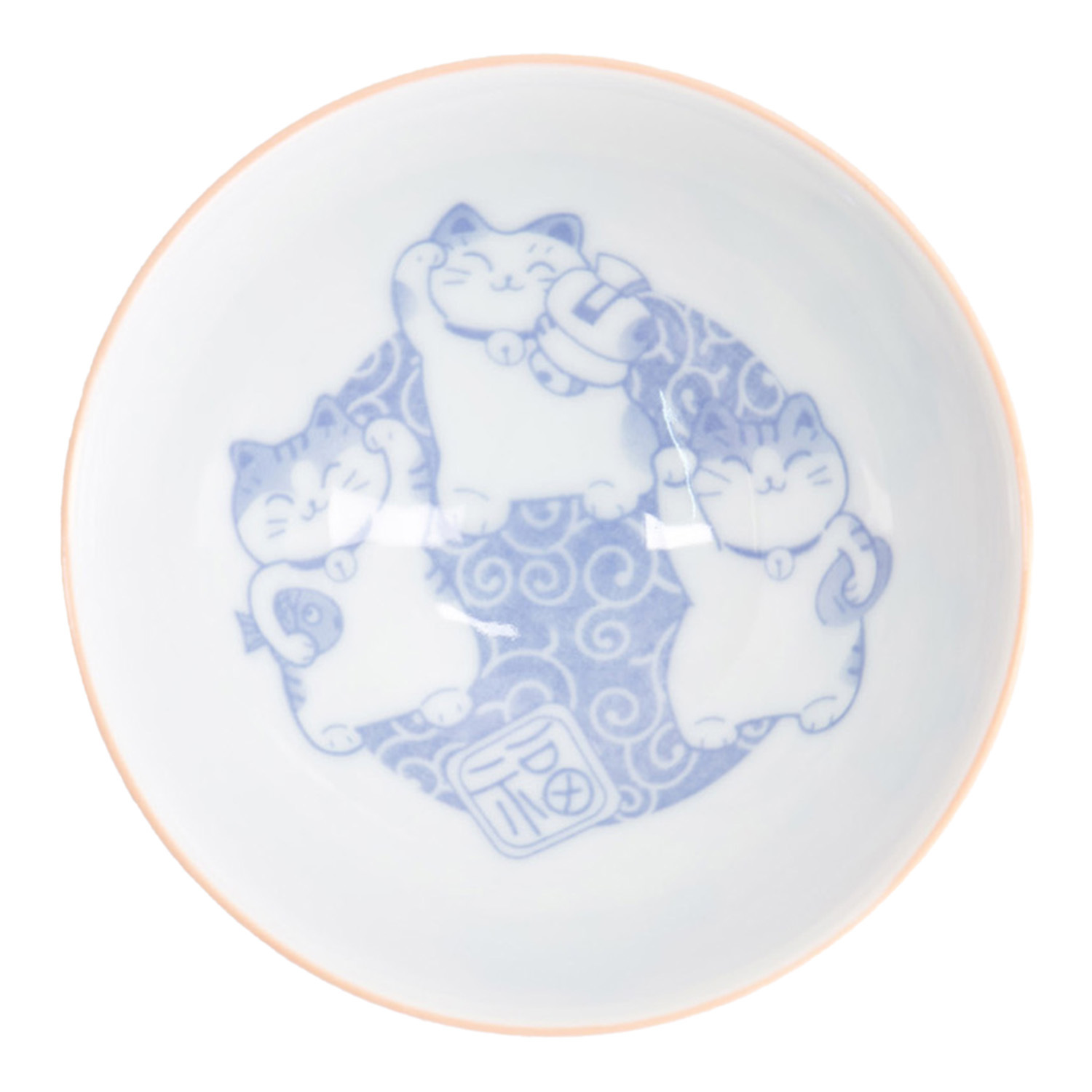 Pink Kawaii Fish Cat Porcelain Rice Bowls