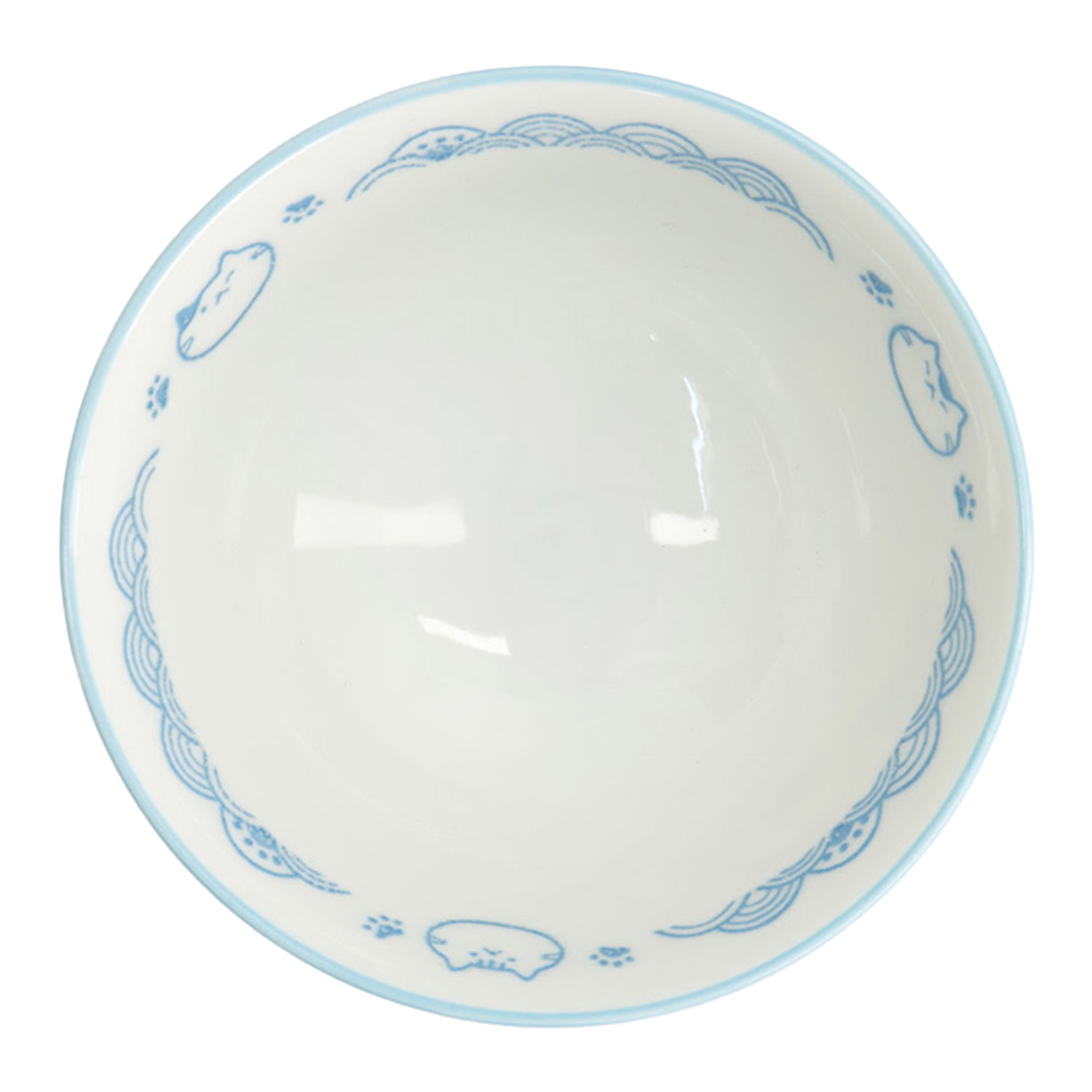 Kawaii Nami Porcelain Rice Bowls