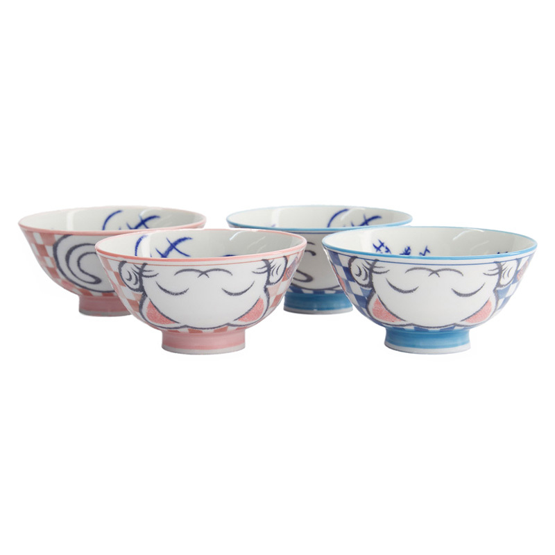 4 Piece Kawaii Neko Cat Porcelain Bowls