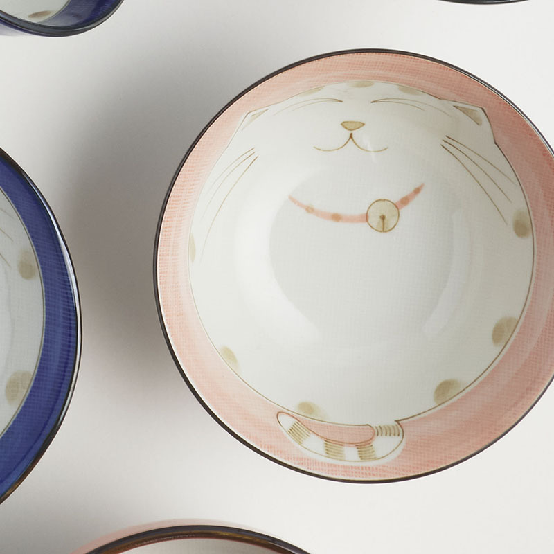 Kawaii Neko Cat 15 x 7cm Porcelain Tayo Bowls