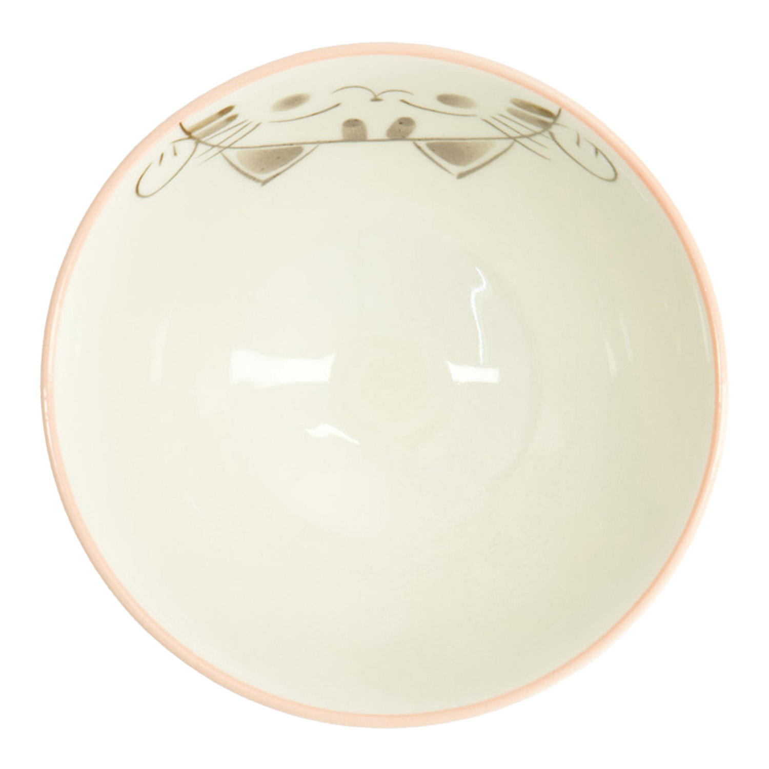 White Kawaii Cat Neko Porcelain Rice Bowls
