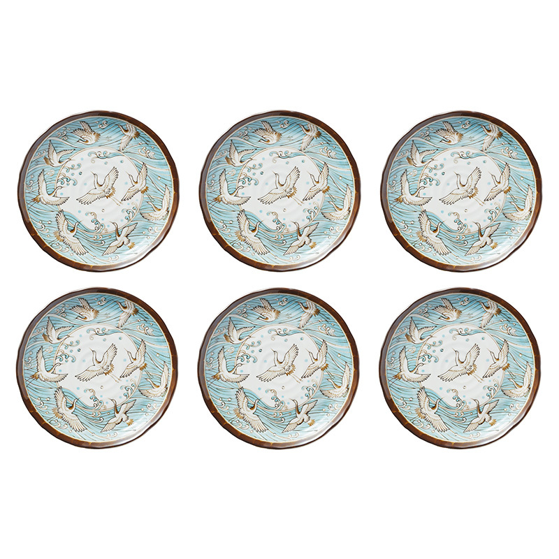 Crane Porcelain Dinner Plates