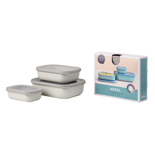3 Piece Cirqula Rectangular Food Storage Container Set