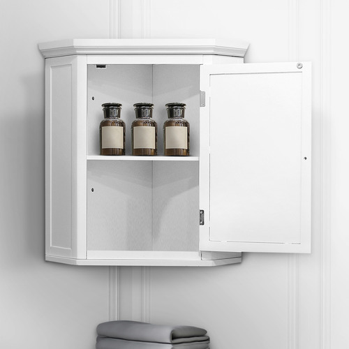 Glancy 572mm White Wall Hung Corner Bathroom Cabinet