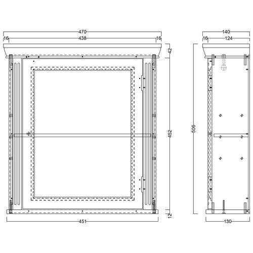 Stratford 470mm White Mirrored Shaving Cabinet