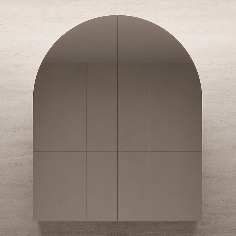 Massey 900mm White Arch Mirrored Shaving Cabinet with Glass Shelves