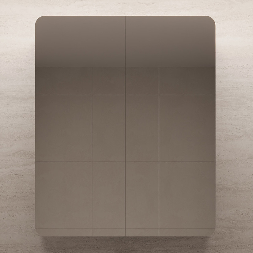 Massey 900mm White Rectangular Mirrored Shaving Cabinet with Glass Shelves