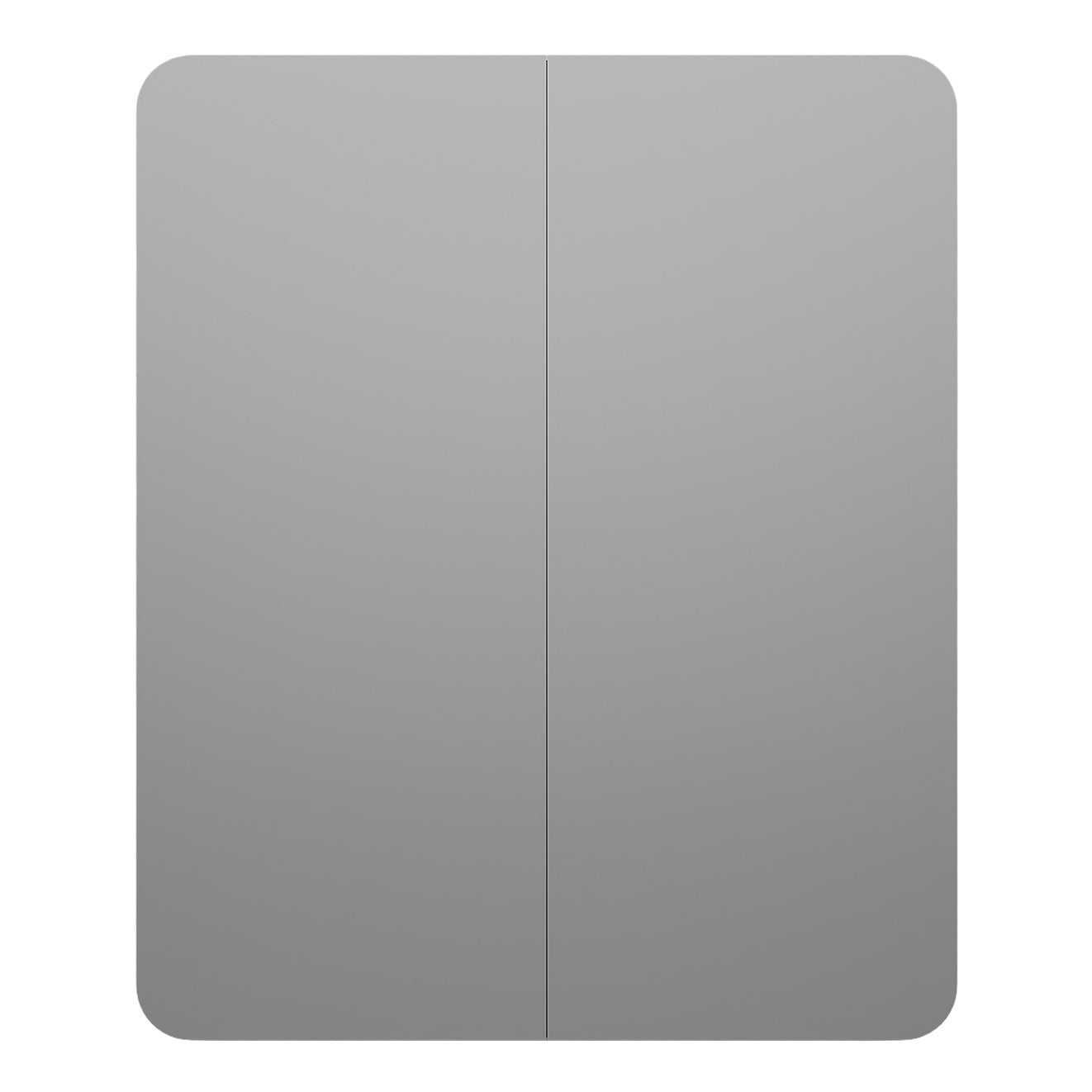 Massey 750mm White Rectangular Mirrored Shaving Cabinet with Glass Shelves