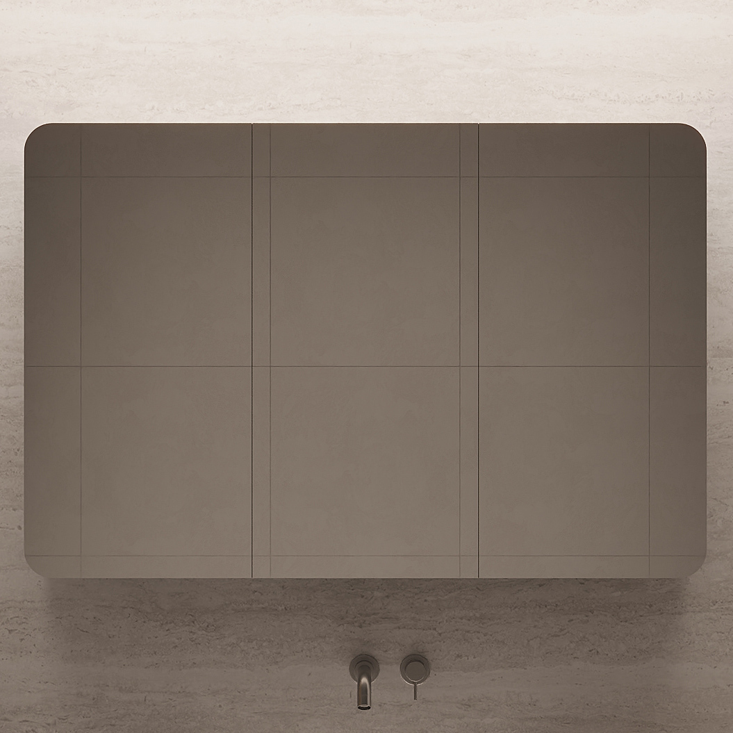 Massey 1200mm Matte White Rectangular Mirrored Shaving Cabinet with Glass Shelves