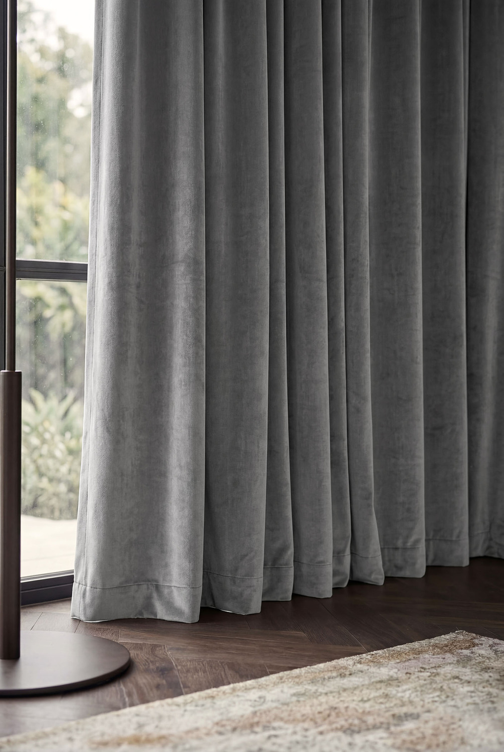 Custom Caspian Blockout Single Panel Curtain & S-Fold Track Set