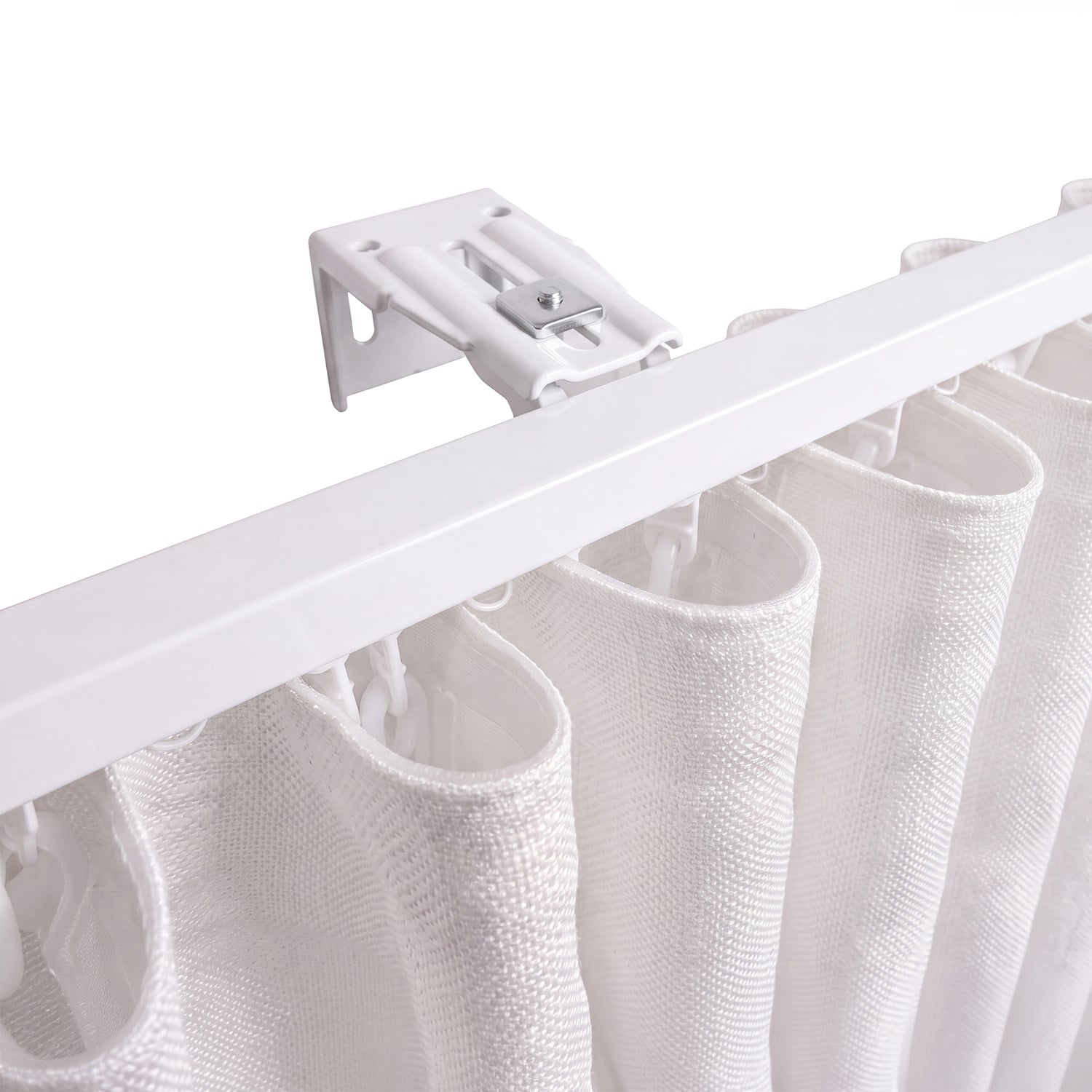 Custom Antigua Sheer S-Fold Single Panel Curtain & Track Set