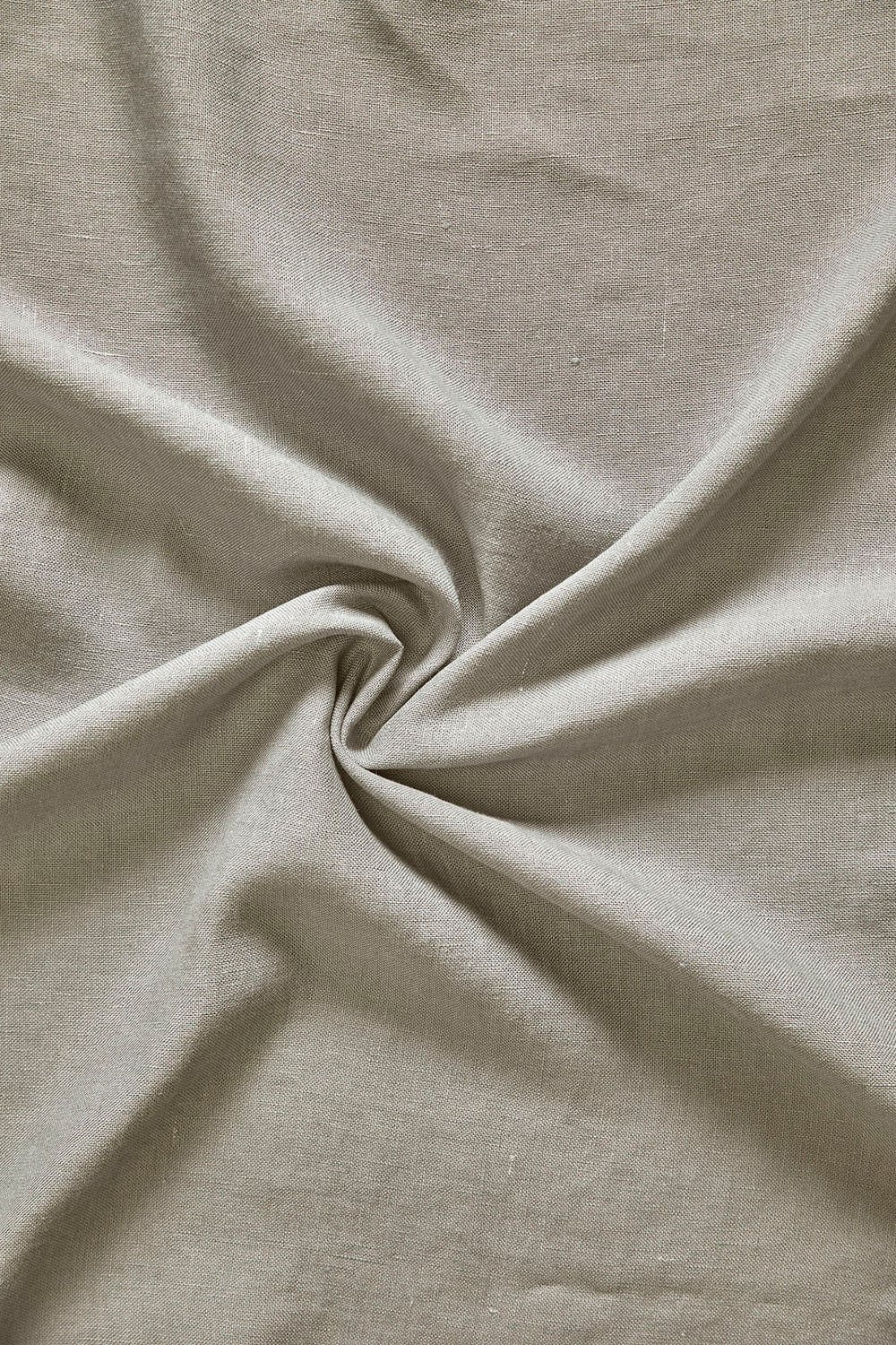 Custom Linesta Linen Light Filtering S-Fold Single Panel Curtain & Track Set