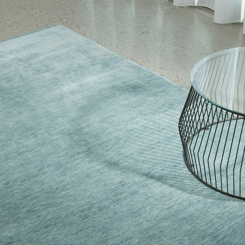 Sky Blue Kinship Hand-Loomed Wool Rug