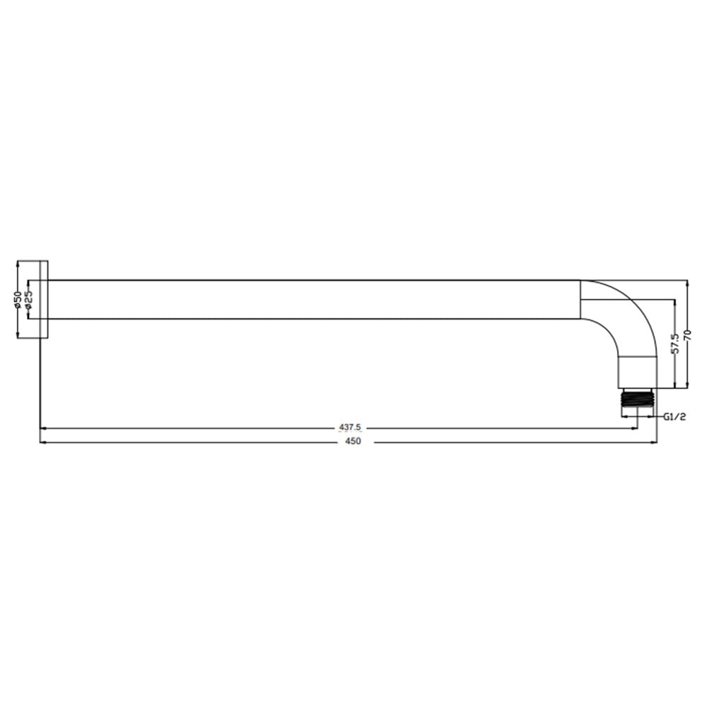 Mica 500mm Shower Arm