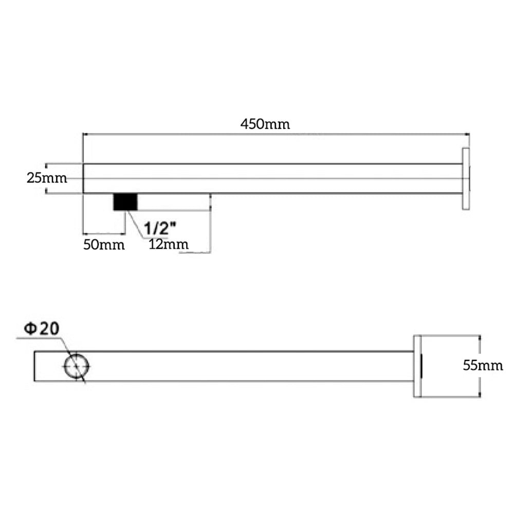 Mica 450mm Shower Arm
