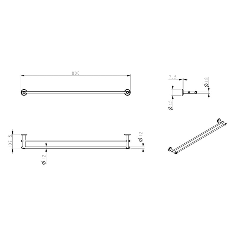 Mica Heritage Double Towel Rail