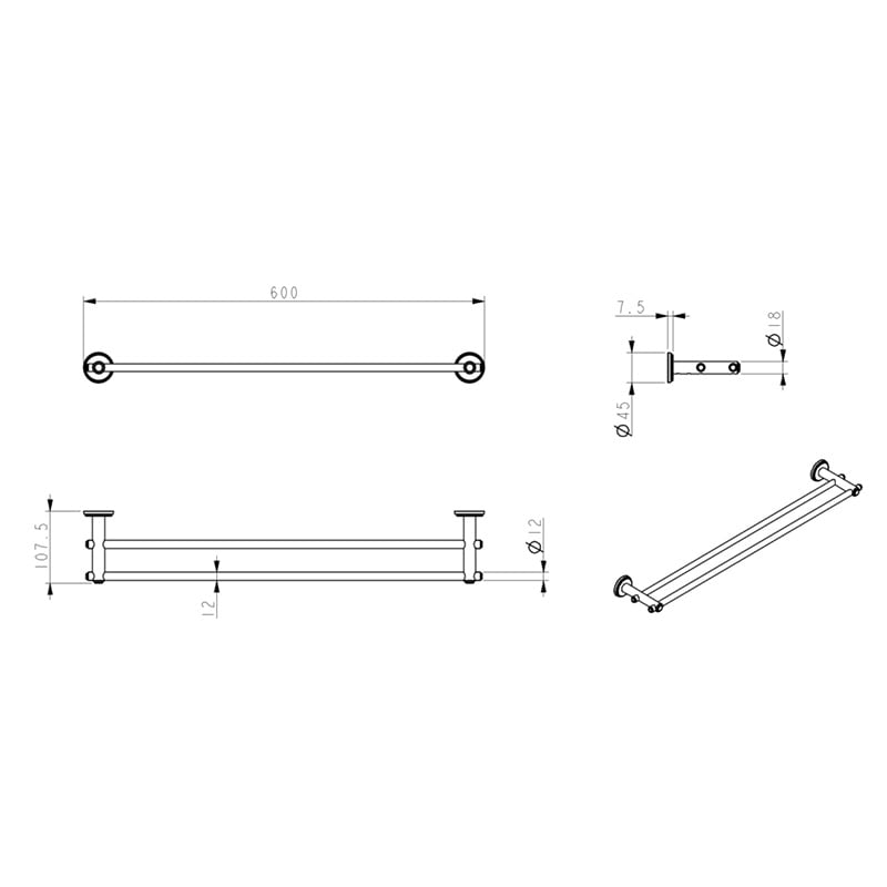 Mica Heritage Double Towel Rail
