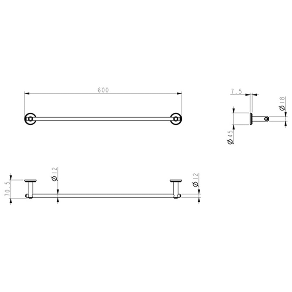 Mica Heritage Single Towel Rail