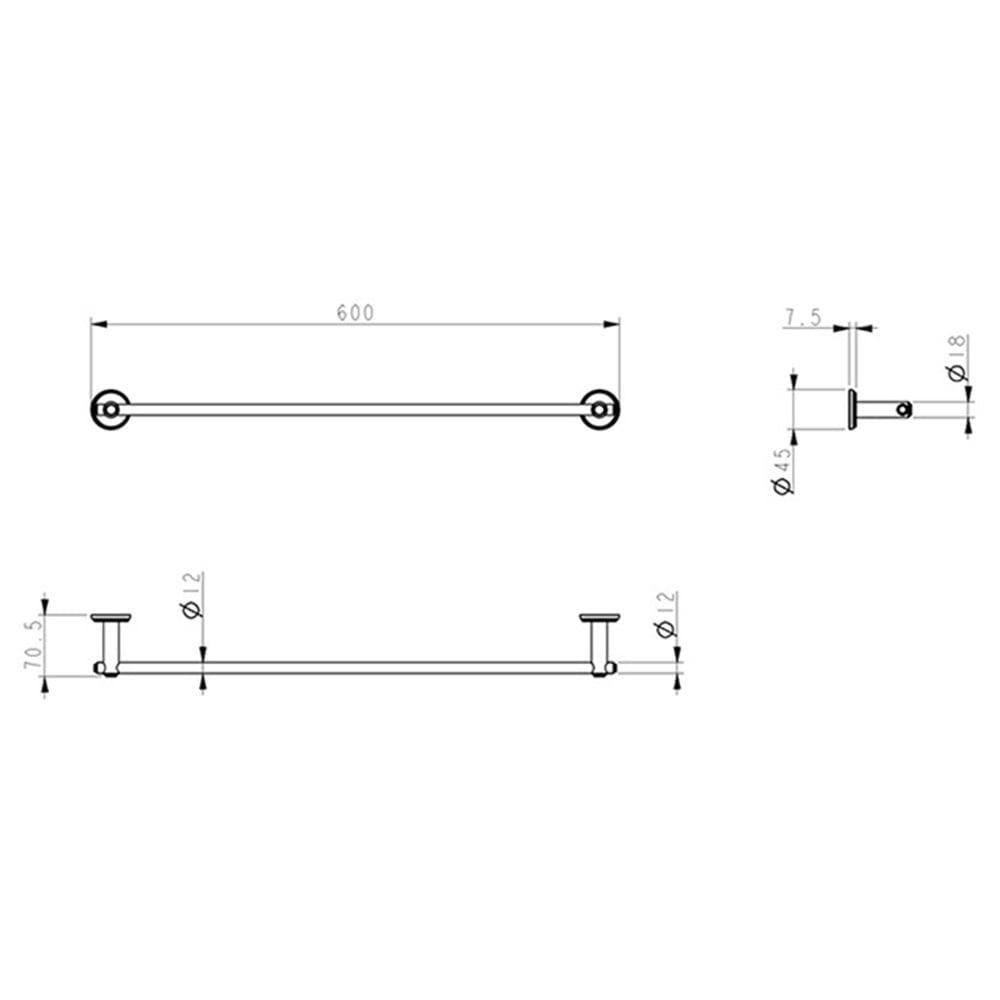 Mica Heritage Single Towel Rail