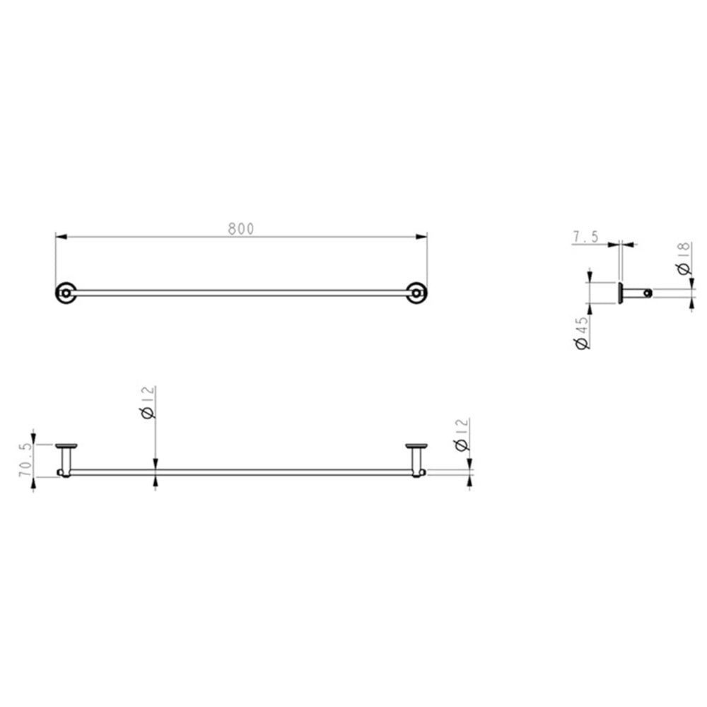 Mica Heritage Single Towel Rail