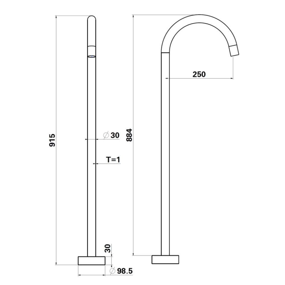 Mica Floor Mounted Bath Spout