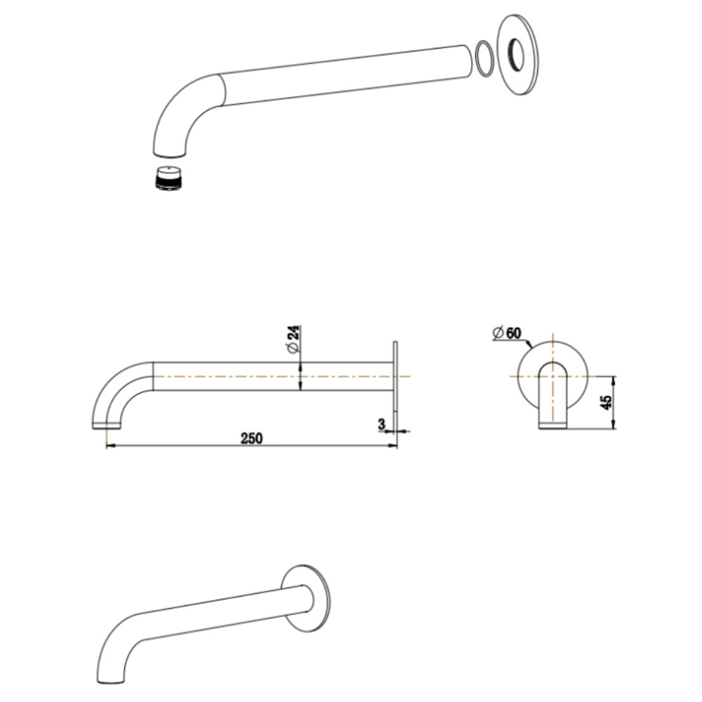 Mica Heritage 250mm Bath/Basin Spout