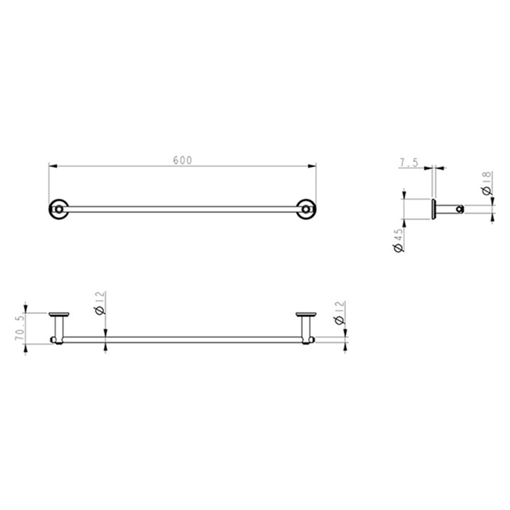 Mica Heritage Single Towel Rail