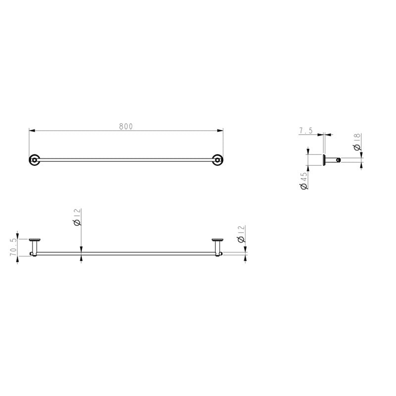 Mica Heritage Single Towel Rail