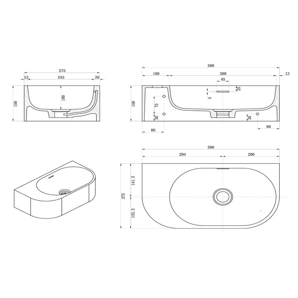 Elysia-500mm-Arch-Solid-Surface-Wall-Hung-Basin
