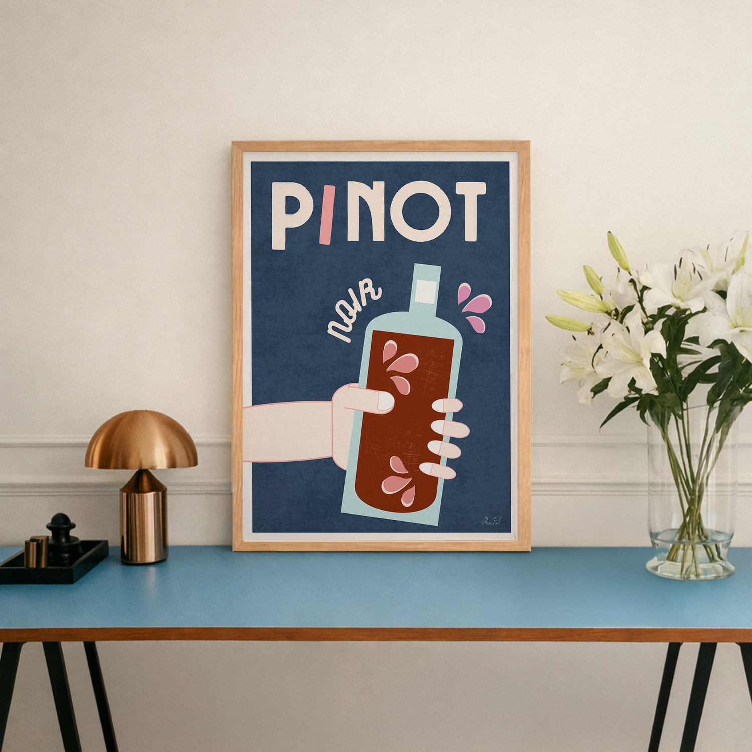 Pinot Noir Framed Paper Print Wall Art