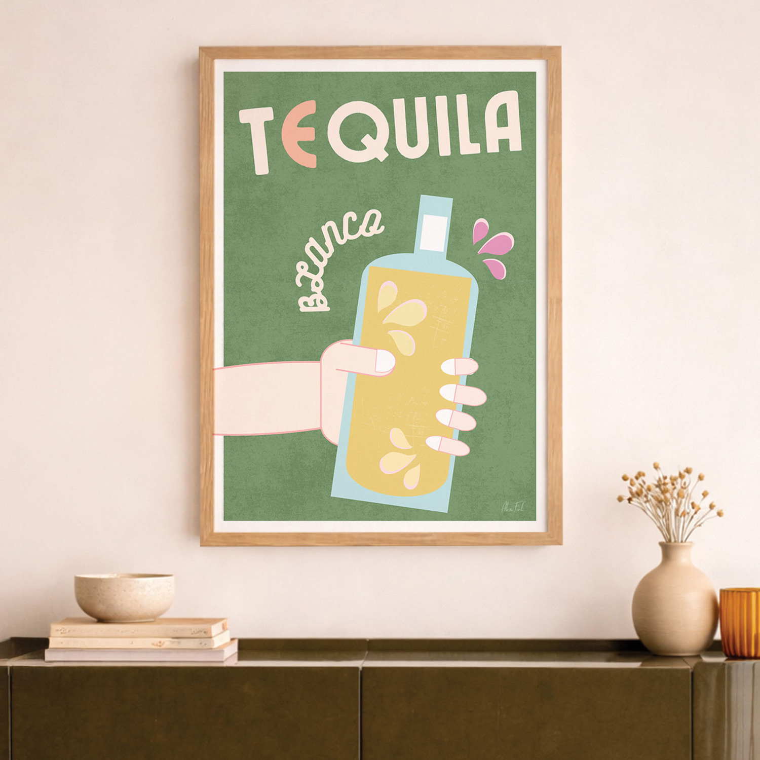 Tequila Blanco Framed Paper Print Wall Art