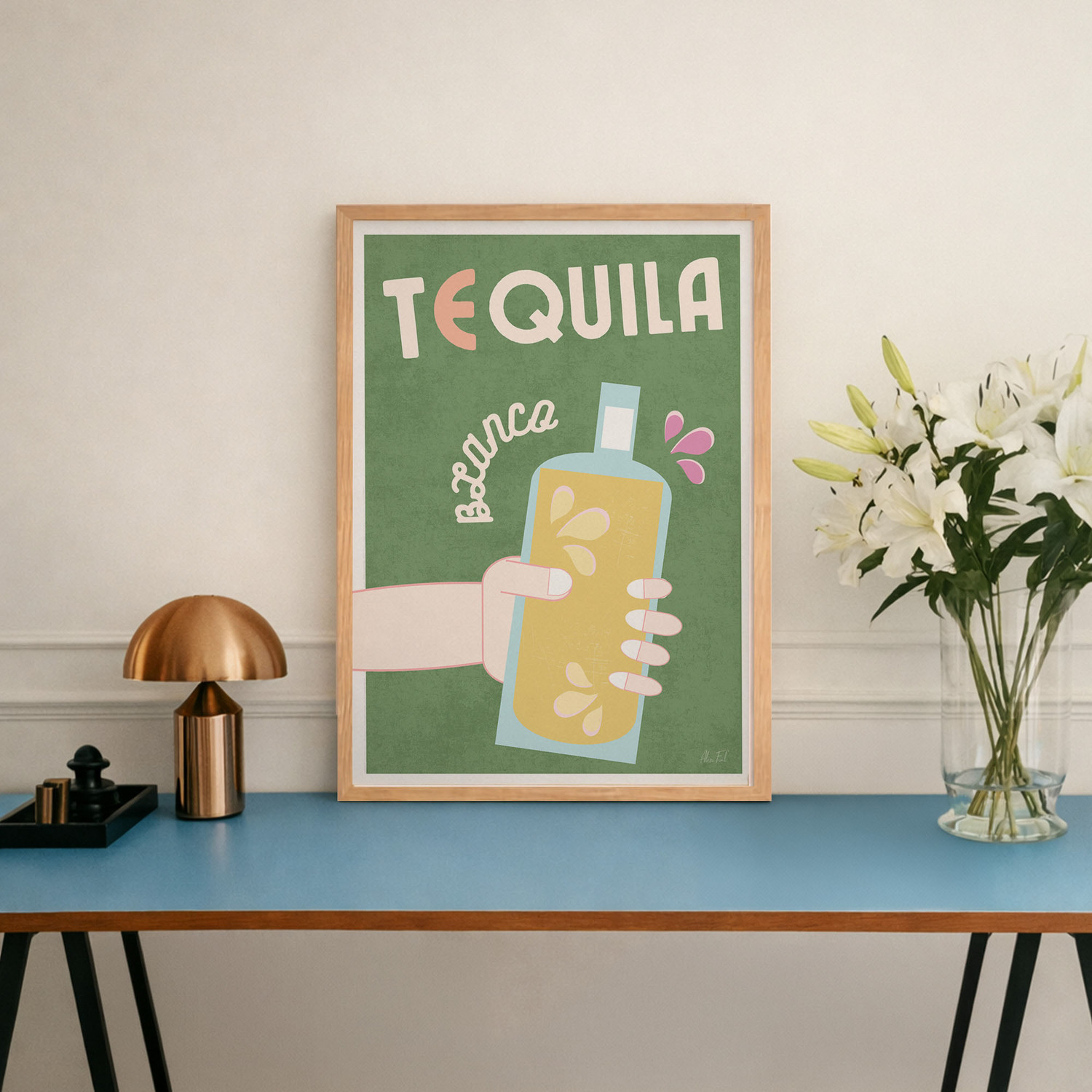 Tequila Blanco Framed Paper Print Wall Art