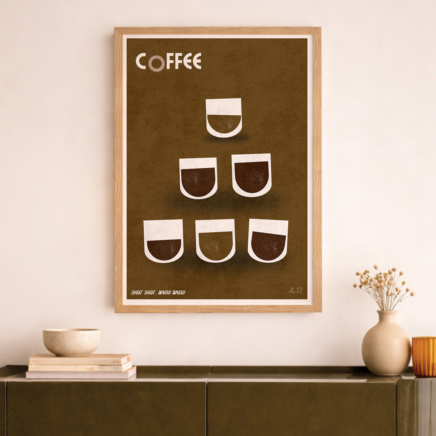 Coffee Framed Paper Print Wall Art