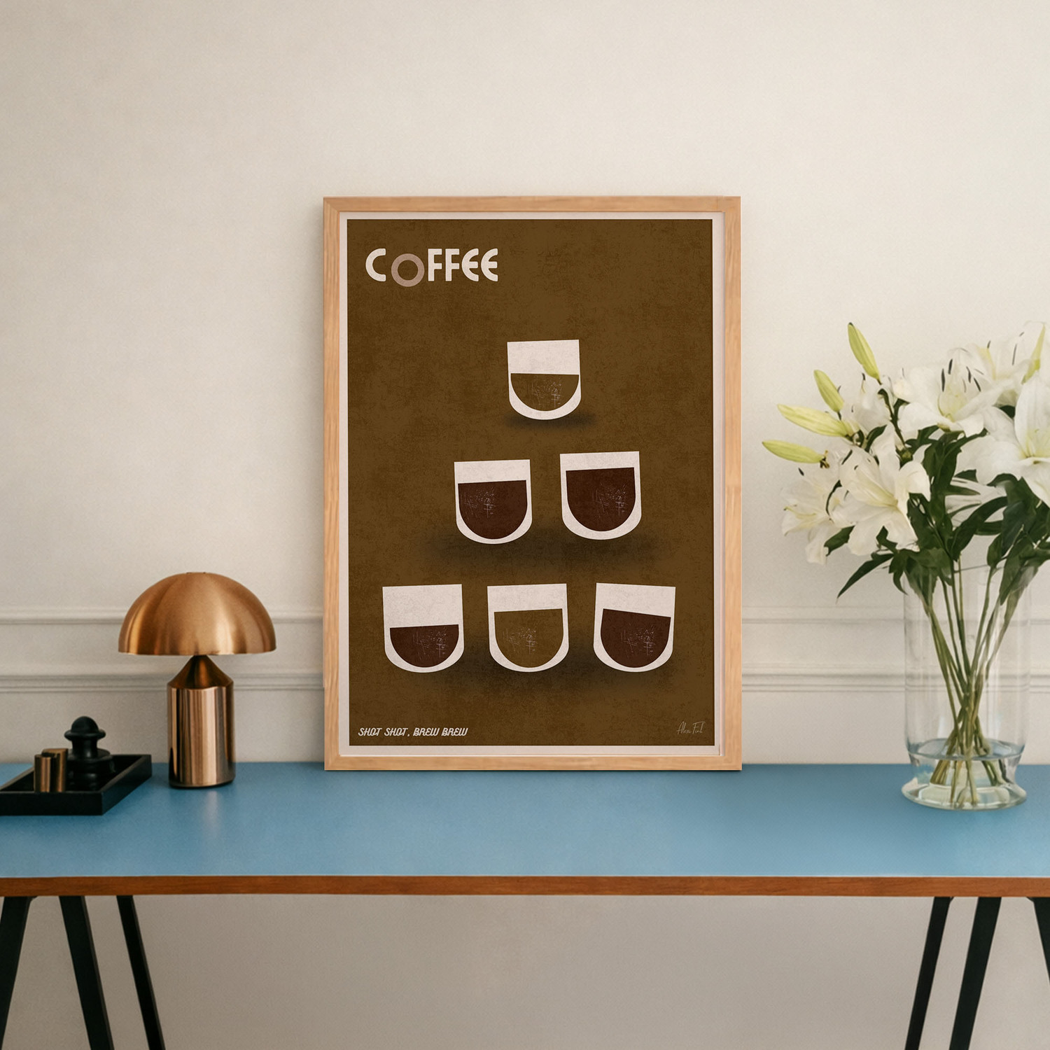 Coffee Framed Paper Print Wall Art