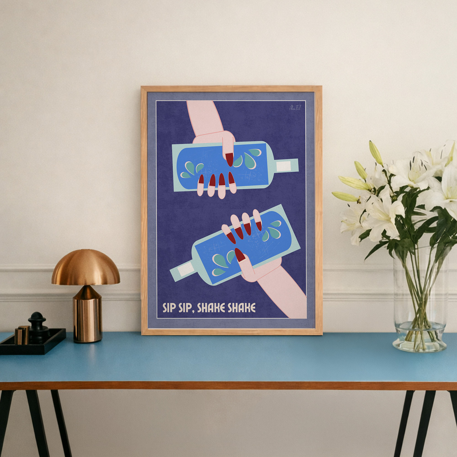 Sip Sip Framed Paper Print Wall Art