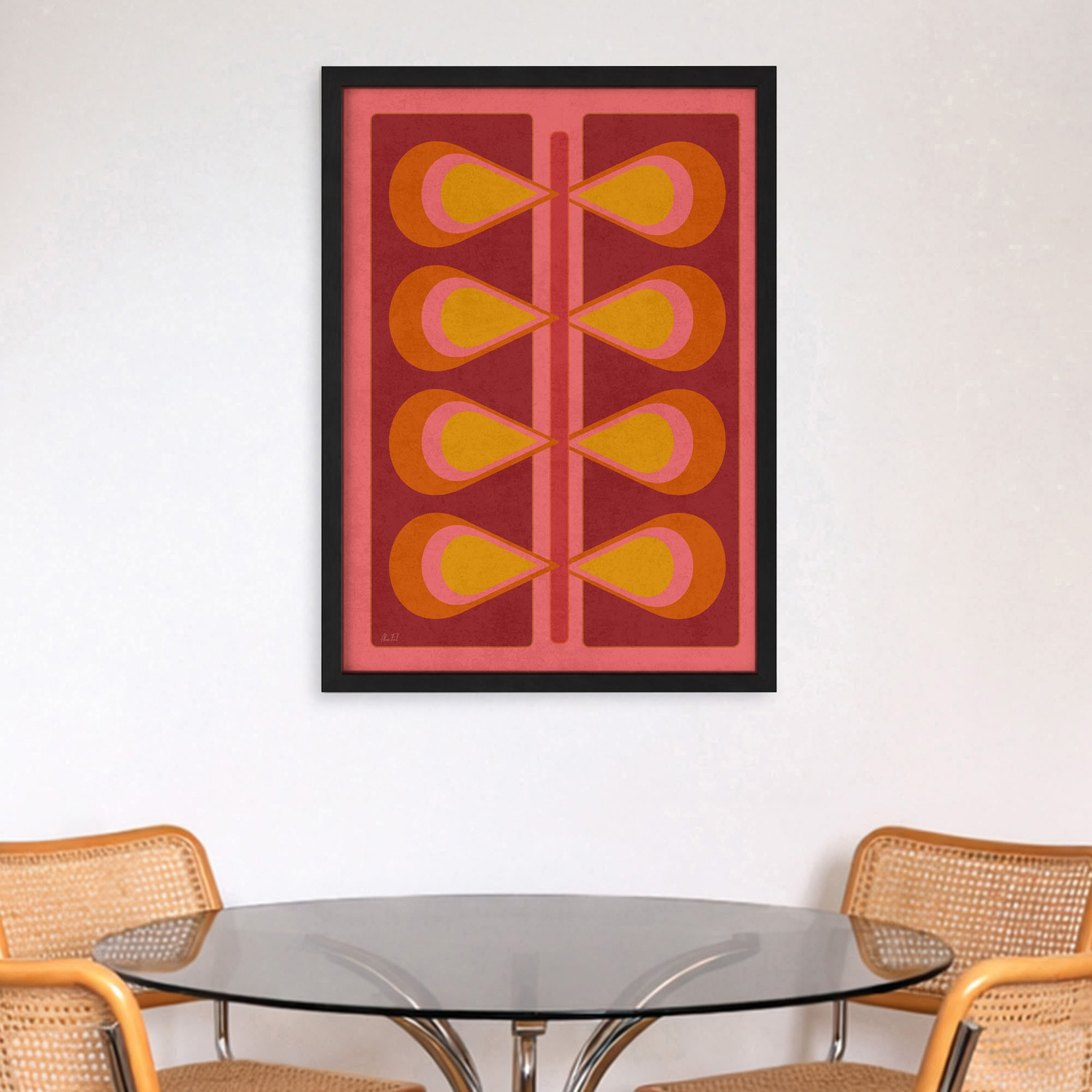 Nervure Cerise Framed Paper Print Wall Art