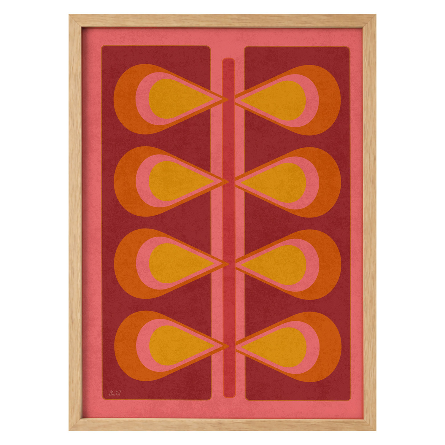 Nervure Cerise Framed Paper Print Wall Art