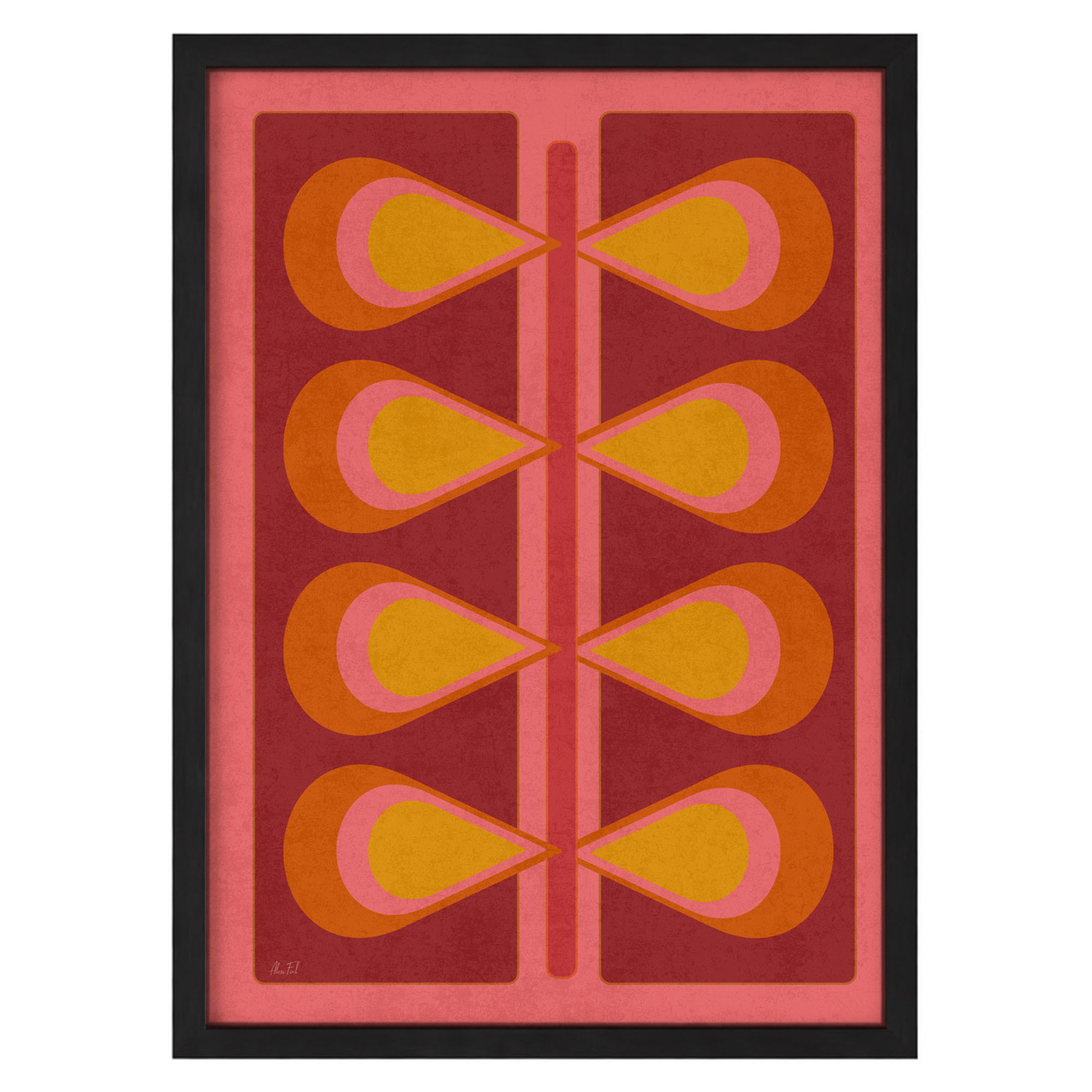 Nervure Cerise Framed Paper Print Wall Art