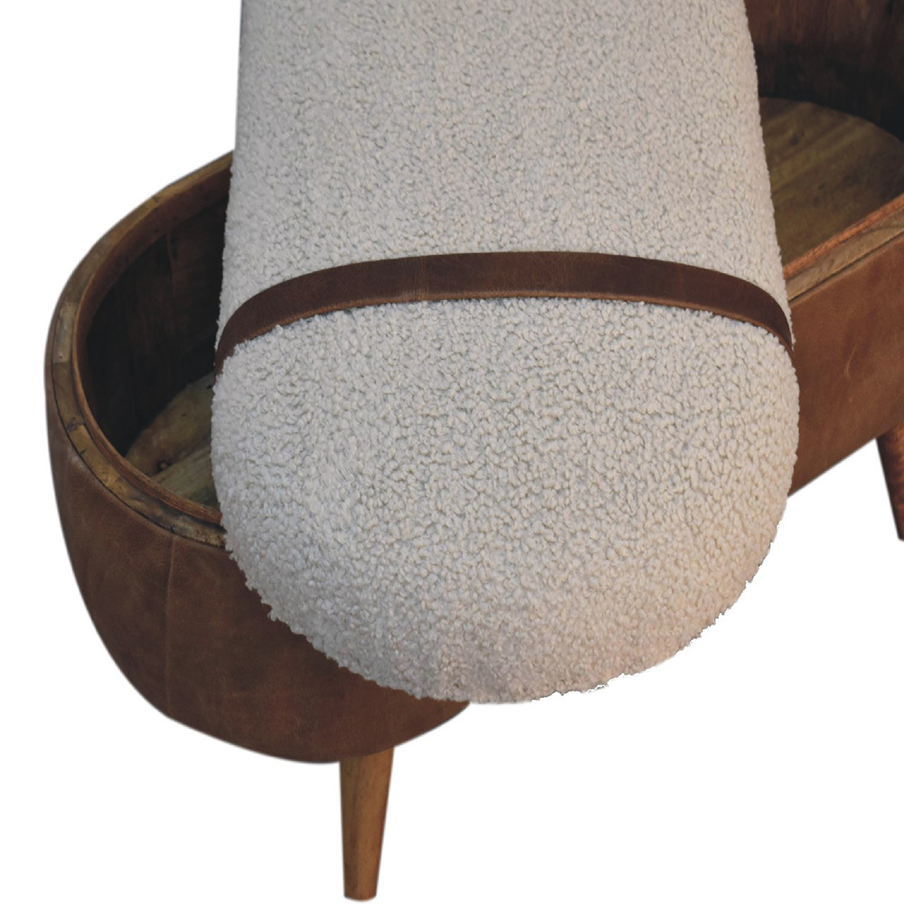 Stefan Mango Wood & Leather Storage Ottoman Bench