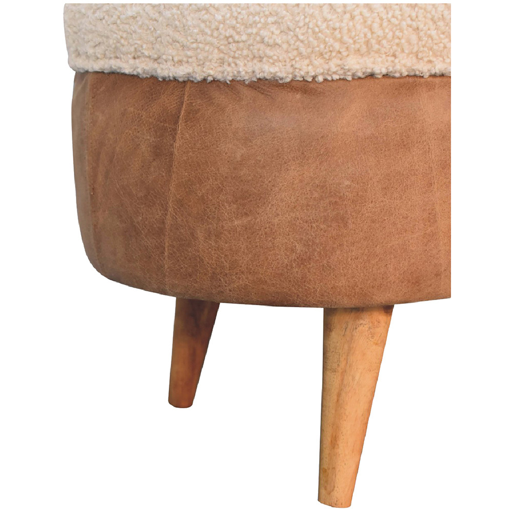 Stefan Mango Wood & Leather Storage Ottoman Bench
